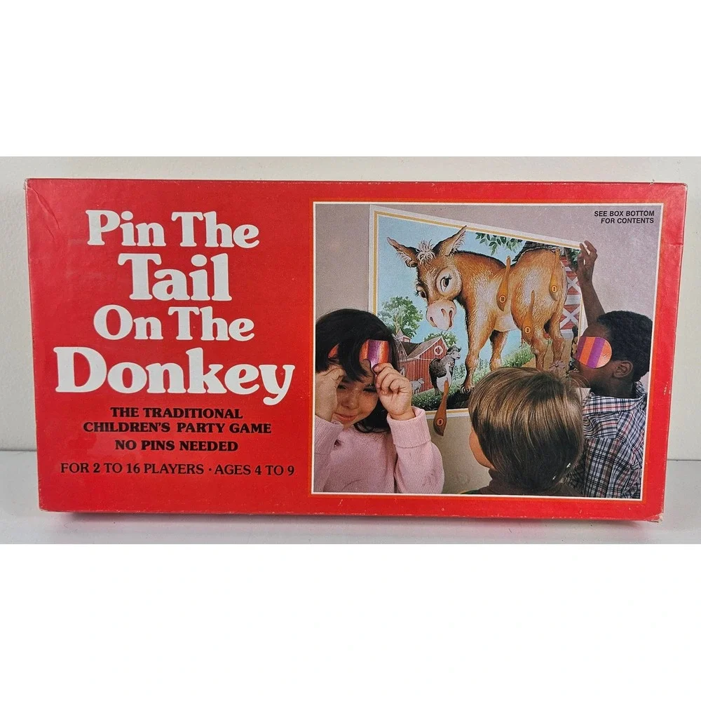 Vintage Whitman Pin The Tail On The Donkey Party Game Retro Birthday Y2K